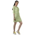 thumbnail image 4 of Moomaya Robes Mini Femmes Coton Slub Robes d'Été Manches 3/4 Robe Droite, 4 of 4