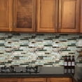 thumbnail image 4 of DEWOO Thick Kitchen Peel and Stick Tile Backsplash, Stick on Wall Tiles, 12"x12" Self Adhesive Sticky 3D Wall Marble Tiles Bathroom (10-Sheet，Green Brown), 4 of 12