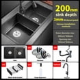thumbnail image 5 of MEET Double Bowl Kitchen Sink & Drain Kit, 32 in Stainless Steel Vegetable Dishwashing Basin with Sewer Pipe Drain Basket, 8-Inch Deep, Black, 5 of 10