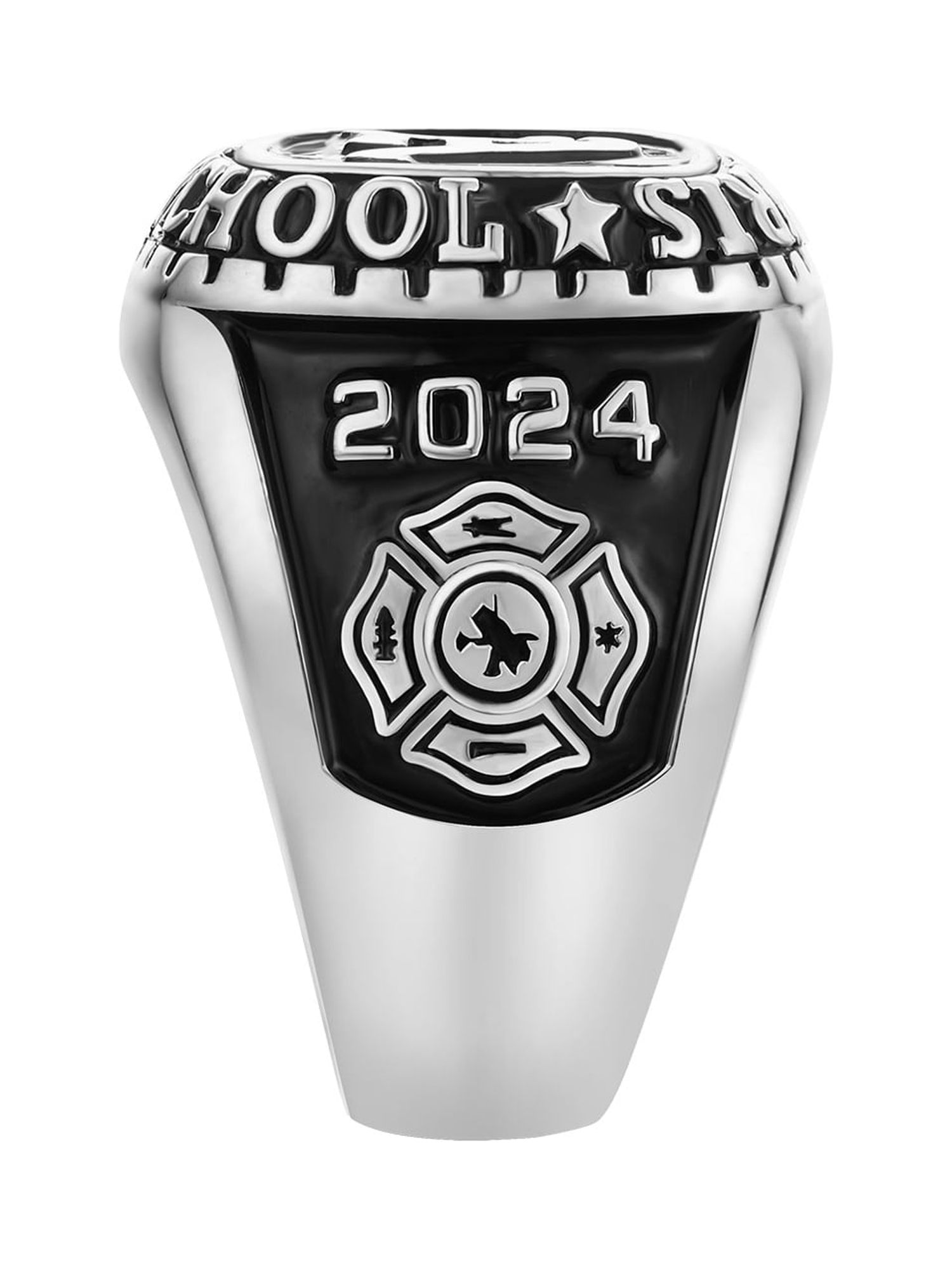 Order Now for 2025 Graduation, Freestyle Men's Old English Initial Class Ring, Personalized, High School or College