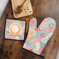 thumbnail image 6 of Pioneer Flower Floral Print Pattern 1-Pack Oven Mitts Set, Heat Resistant Kitchen Gloves, 7.7" X 12", 6 of 6