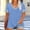Blue, variant on Women V Neck Tops Short Sleeve V Neck Women Shirts Loose Fit Plus Size Color Block Breathable Womens Clothes Trendy 2026 Trendy