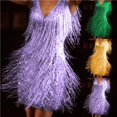 thumbnail image 2 of Women's Skirt Dress Deep V Neck Sleeveless Pencil Skirt Fringed Midi Casual Clothing Solid Elegant, 2 of 4