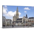 thumbnail image 1 of Great BIG Canvas | "Belgium, Flanders, Antwerp, Statue of Rubens and Our Lady's Cathedral" Canvas Wall Art - 24x16, 1 of 2