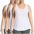 thumbnail image 2 of QUINDOS Womens Tank Tops Plus Size Summer 3 Pack Camisoles for Women Pack Strap Crew Neck MultiPack Sleeveless Cami Tops Solid Color Slim Fitted Undershirts, 2 of 6