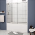 thumbnail image 5 of JERFIT Frameless Sliding Tub Shower Door with 5/16" Tempered Glass, Adjustable for 56-60" Opening, Chrome Finish, 5 of 6