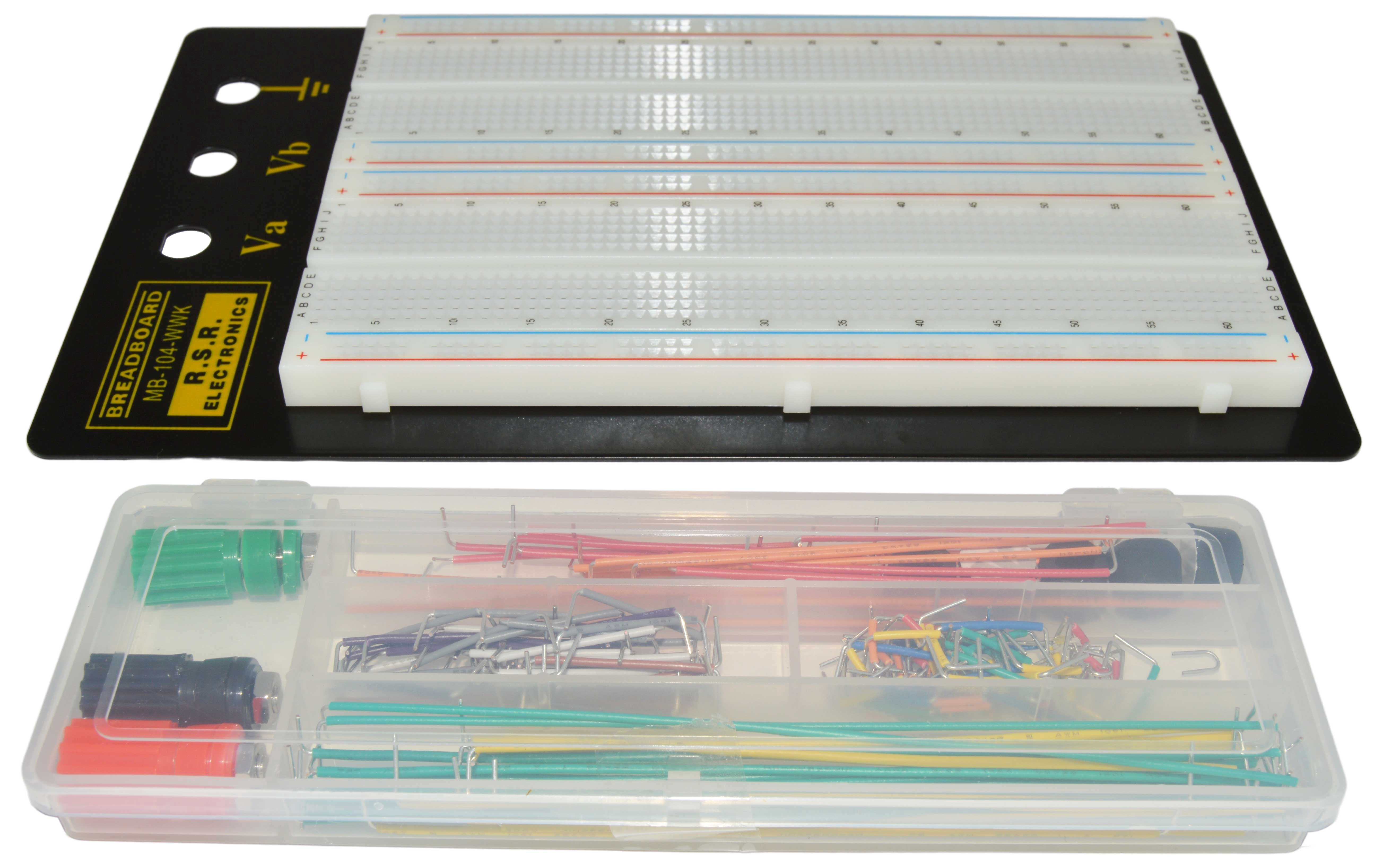 1,660 Tie Point Solderless Breadboard with Sturdy Metal Backing and 3 Binding Posts, Includes 140 Piece Jumper Wire Kit, 8.7" x 5.9"