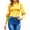 Yellow, variant on Nlife Women Turtle Neck Puff Long Sleeve Waisted Solid Color Top