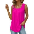 thumbnail image 6 of Stamzod Women's Sleeveless Tank Tops Loose Fitted Flare Tunic Blouse Tops Pleated U Neck Summer Tank Shirts with Curved Hem, 6 of 6