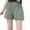 Mint Green, variant on HAJWOH Girls Athletic Linen Shorts Loose Hiking Cargo Pants Streetwear Casual Elastic Waist Bermuda Shorts