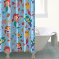 thumbnail image 4 of Mermaid Princess Sea Pattern Shower Curtain 72"x84" ,Bathroom Decorative Shower Curtains Set with 12 Hooks,Modern Waterproof Washable Shower Curtain, 4 of 6