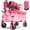 Pink, variant on Sekey 300L Foldable Wagon Cart, 330 lb Capacity, Heavy Duty Collapsible Wagon with All-Terrain Wheels and Drink Holders, Red