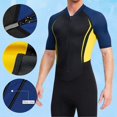 thumbnail image 3 of Men's Wetsuit 1.5mm Neoprene Dive Wet Suit Front Zip Short Sleeve Swimsuit for Snorkeling Diving Swimming Surfing Water Sports, 3 of 5