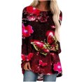 thumbnail image 1 of Camisas Para Mujer Camisetas de Gran Tamaño Manga Larga Moda Casual Cuello Redondo Tops Blusa Suelta Camisas Estampadas Odeerbi ODB135324, 1 of 5