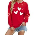 thumbnail image 4 of Craaazy Women's Round Neck Valentines Printed Sweatshirts Heart Graphic Long Sleeved Tops Gifts, 4 of 7