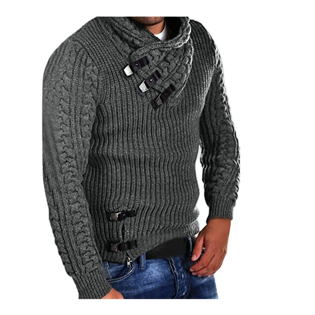 TIMIFIS Men Turtleneck Sweaters Fashion Casual Patchwork Color High Neck Sweater Long Sleeve Pullover Bottoming Sweater pring