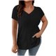 thumbnail image 1 of Camisetas de Verano de Manga Corta de las Mujeres Tira de Color Sólido Grande de Punto de Cuello Redondo, Poliéster Ligero para Uso Diario Y de Ocio Casual, 1 of 7