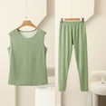 thumbnail image 2 of Htigea Women's Thermal Underwear Set Crew Neck Tank Top and Elastic Waist Pants Long Johns Base Layer for Women Mint Green XL, 2 of 3
