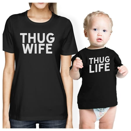 

Thug Wife Thug Life Cute Infant Tshirt Mom Baby Girl Matching Shirt