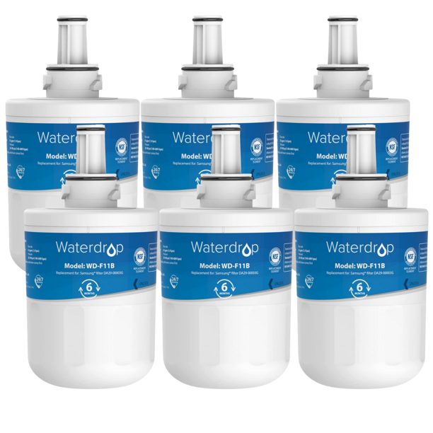 (6 Pack) Waterdrop DA2900003G Refrigerator Water Filter, Replacement