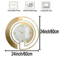 thumbnail image 5 of 24 inch Luxury Gold & White Metal Wall Clock - Marble Pattern Silent Quartz Clock, Modern Art Hollow Large Size Decorative Wall Clock for Living Room / Bedroom (No Battery), 5 of 10