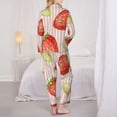 thumbnail image 6 of Goofa Strawberries Printed Women’s 2 Piece Pajama Set Super,Pajamas Women's Long Sleeve Sleepwear Soft Button Down Loungewear Pjs Lounge Set Nightwear-, 6 of 9