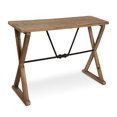 thumbnail image 1 of Kate and Laurel Travere Wood Console with Black Metal Support Bar, Brown, 1 of 5
