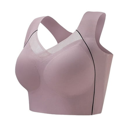 ASFGIMUJ Bras For Women Full Coverage Solid Color Seamless Back Shockproof Push Up Push Up Wireless Sports Bra With Widened Side Walls Bra Plus Size