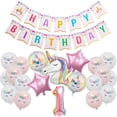 thumbnail image 2 of Globo de unicornio de 32 pulgadas, juego de globos de aluminio con números, decoración para fiesta de cumpleaños, vajilla desechable de unicornio para niños, suministros para fiesta de Baby Shower, 2 of 5