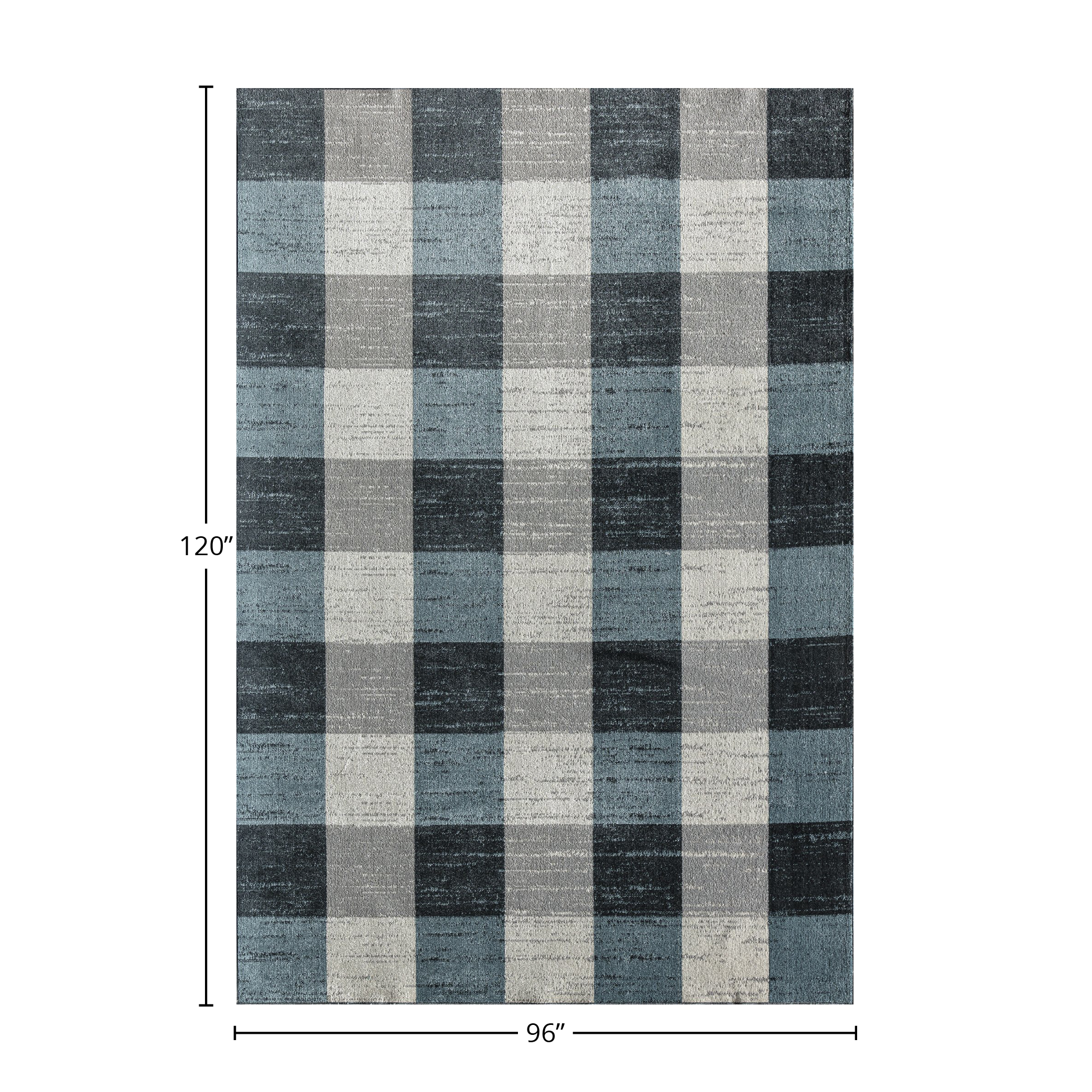 Rugs America Jaelyn JD65A Bedford Check Modern Contemporary Blue Area Rug, 8'0"X10'0"