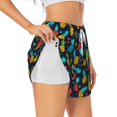 thumbnail image 2 of Haiem Colorful Pineapple Women's 2 in 1 Running Shorts - Lightweight Athletic Workout Gym Yoga Breathable Sports Shorts Liner with Phone Pockets-Medium, 2 of 9