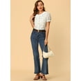thumbnail image 3 of Blusa Campesina Con Volantes Y Cuello Redondo Plisado Con Bordado Floral Para Mujer Blanco XS, 3 of 6