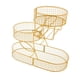 thumbnail image 1 of Cesta de frutas de 3 niveles de nivel de estado de gran capacidad Canasta de almacenamiento de almacenamiento de metal multipropósito para bocadillos Oro, 1 of 8