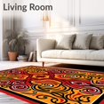 thumbnail image 2 of ODIKA 2'x3' Machine Washable Non-Slip Area Rug, Elegant Swirl Medallion Contemporary Abstract Artistic Accent High Traffic Rug, Orange, 579894, 2 of 7