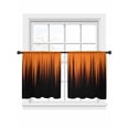 thumbnail image 7 of Burnt Orange Black Ombre Sheer Curtains 45 Inch Length 2 Panels Set, Modern Abstract Striped Gradient Voile Window Treatment Rod Pocket Small Kitchen Curtains Drapes for Bedroom 52"x45"x2, 7 of 7