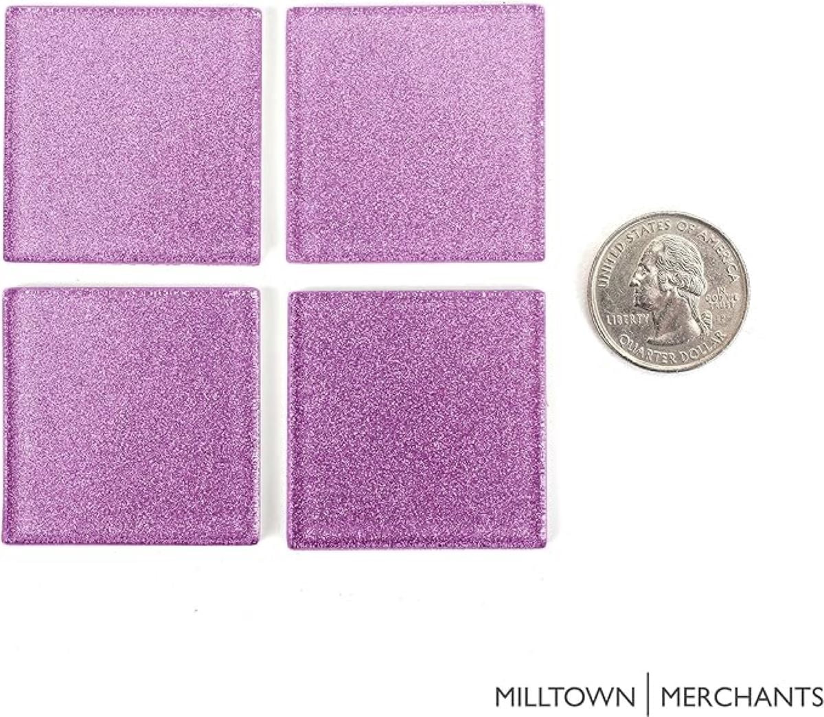 Milltown Merchants Light Purple Glitter Mega Mosaic Tile 1.8 Inch Large (3 lb)