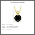 thumbnail image 5 of Gem Stone King 18K Yellow Gold Plated Silver Black Diamond Pendant Necklace for Women (1.05 Cttw, Gemstone April Birthstone, Round 6MM, With 18 inch Silver Chain), 5 of 5