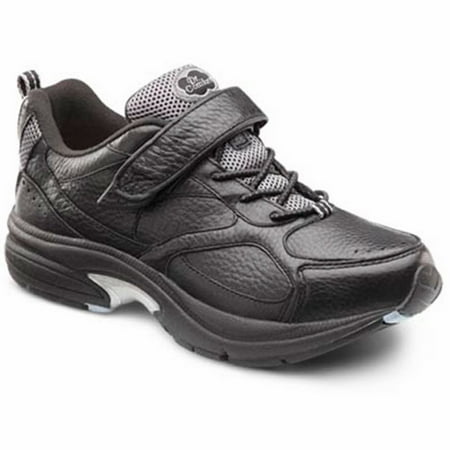 

Dr. Comfort Spirit Women s Athletic Shoe: 9.5 Wide (C-D) Black Elastic Lace w/Strap