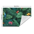 thumbnail image 3 of LNWH Vector Tropical Plants Birds Pattern Placemats, 1 PCS Heat Resistant Washable PVC Table Mats, 18"x12", 3 of 6