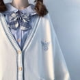 thumbnail image 3 of Suéter holgado de punto para mujer, cárdigan bordado de gran tamaño, estilo japonés, Harajuku, bonito, otoño e invierno, 2023, 3 of 5