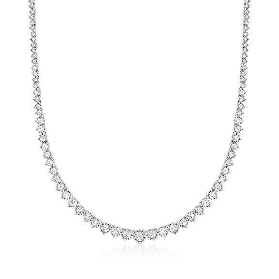 Ross-Simons 5.00 ct. t.w. Graduated Lab-Grown Diamond Tennis Necklace in Sterling Silver, Women's, Adult