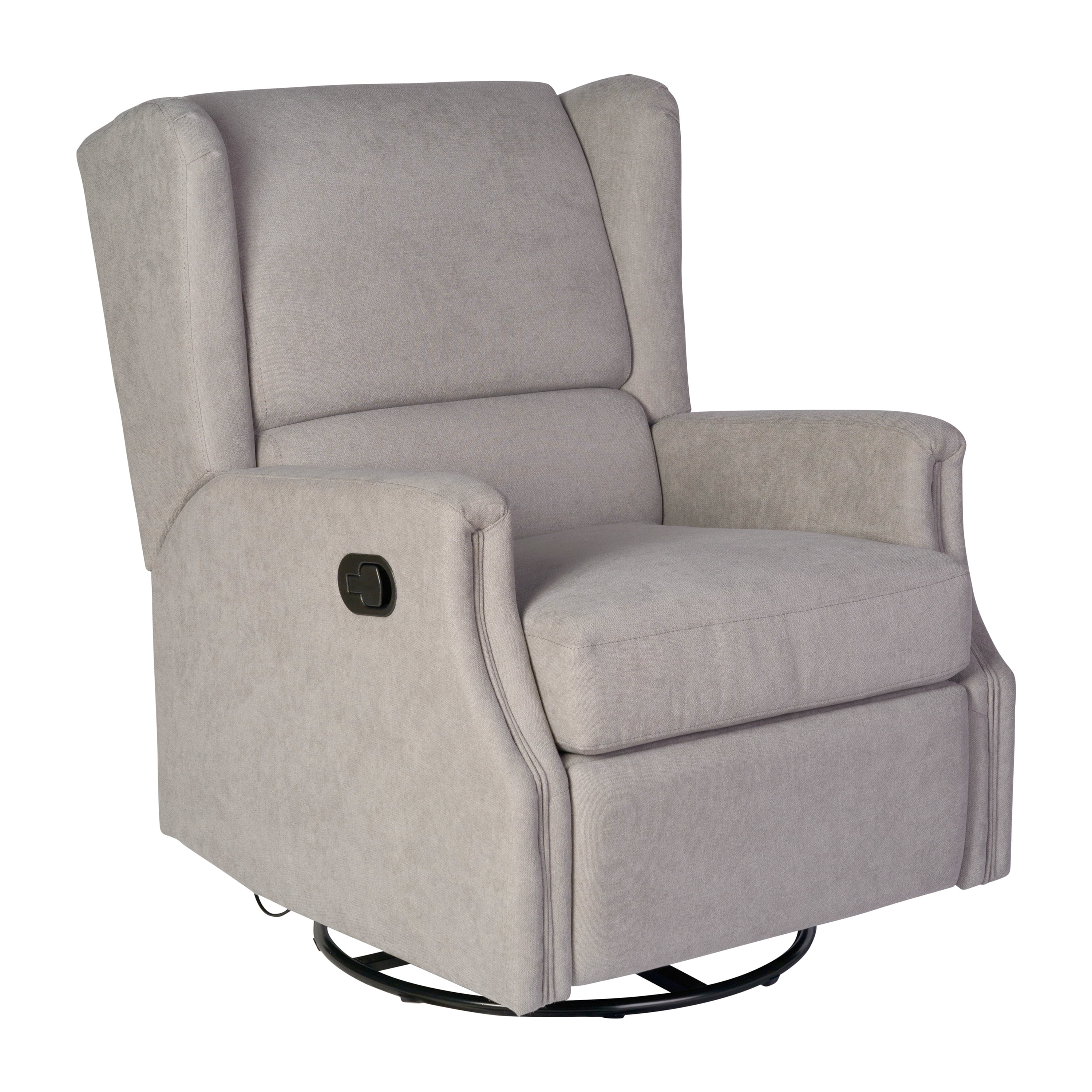 Merrick Lane 3-in-1 Wingback Manual Recliner Rocker Swivel Glider Chair in Light Gray