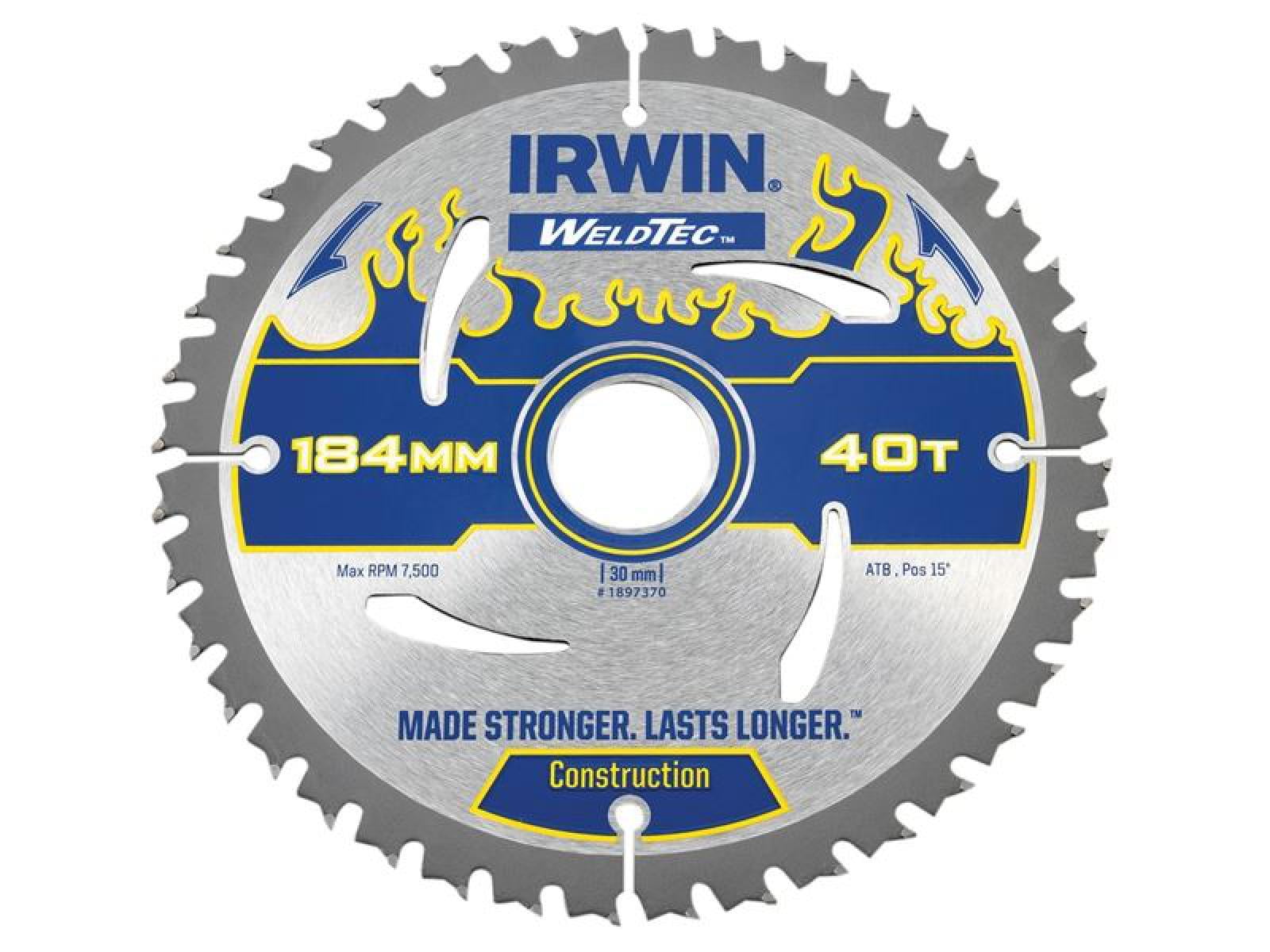 IRWIN IRWIN� Weldtec Circular Saw Blade 184 x 30mm x 24T ATBIRW18973681897368 