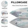 thumbnail image 5 of Teal Navy Blue Coastal Throw Pillow Covers 18x18 Inch Set of 2, Summer Beach Coral Shell Ocean Waterproof Outdoor Pillow Covers, Decorative Cushion Pillowcases for Couch, Sofa, Bed, Garden, Patio, 5 of 9