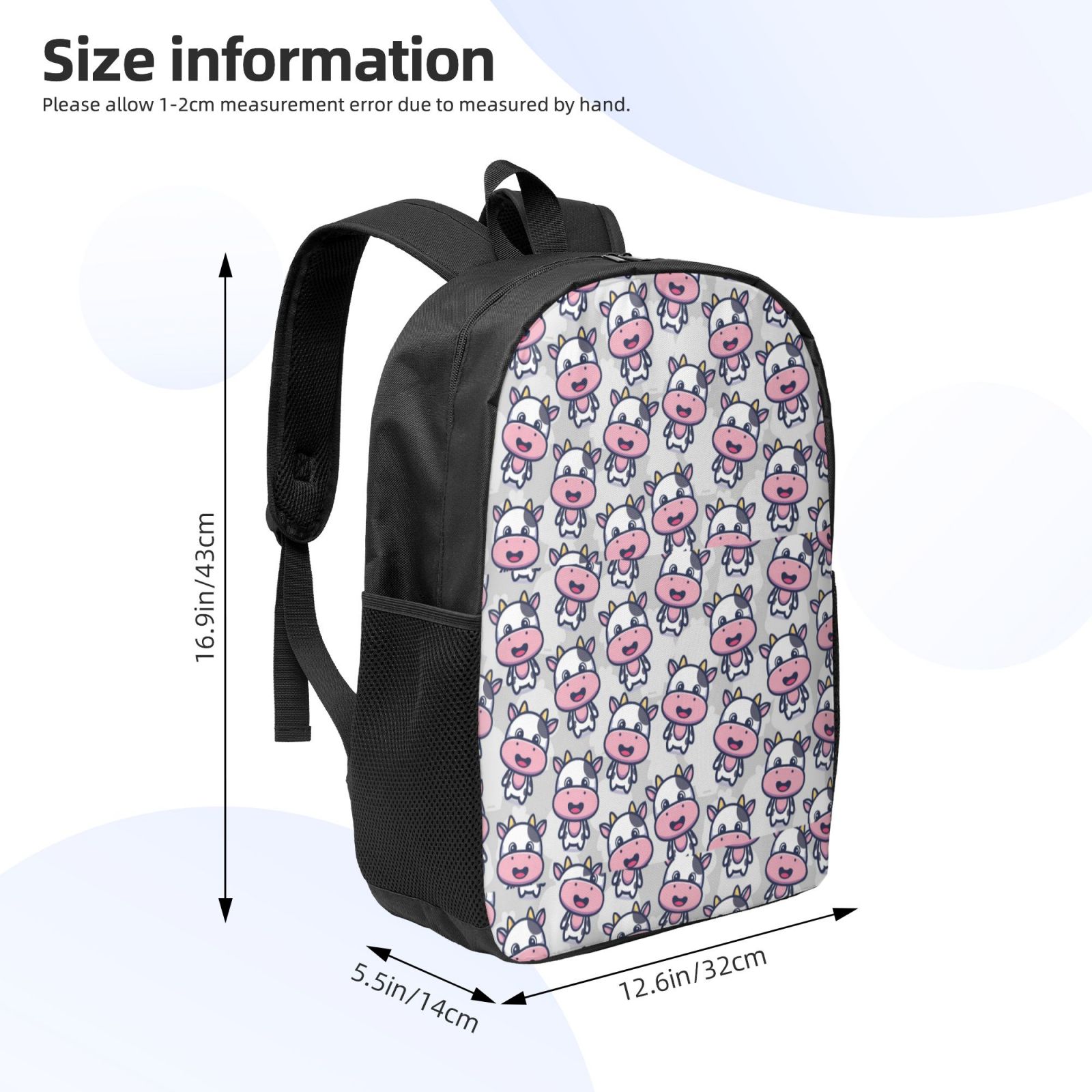 Xecao Baby Cow print Travel Backpack, Large Computer Backpack for Men Women, College School Rucksack Book Bag