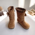 thumbnail image 6 of Girls Bow Pearl Mid Calf Boots Kids Fleece Lined Flat Winter Boots for Party and Dress Outfits, 6 of 6
