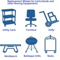 thumbnail image 5 of 4 Pack, Locking 3" Threaded Stem Mount Swivel Caster Rotation Non-Marking Polyurethane Caster Wheel and Brake for Trolleys, Furniture, Workbench, 5 of 5