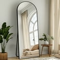 thumbnail image 2 of Mirstory 64"x21" Arched Floor Mirror Full Length Standing Body Dressing Mirror, Black, 2 of 7