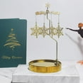 thumbnail image 6 of Rotatable Candle Holder with Round Base - Magnetic - Golden Color Snowflake Deer Pendant - Candle Stand Tray - Home Decoration - for Indoor, 6 of 7