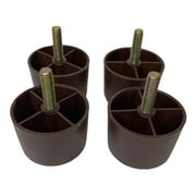 ProFurnitureParts 1.5 Brown Round HDPE Plastic Sofa Leg W/Bolt Set of 4